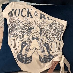 Rock & Roll Graphic T one shoulder